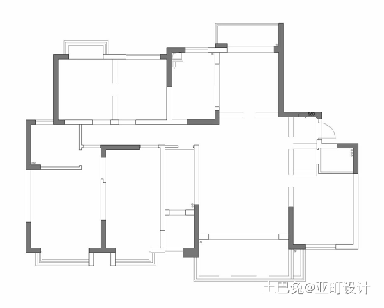 183m2三居現(xiàn)代簡約裝修效果案例裝修圖片